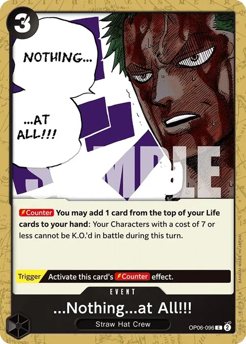 Carte One Piece anglaise OP06-096 ...Nothing...at All!!!