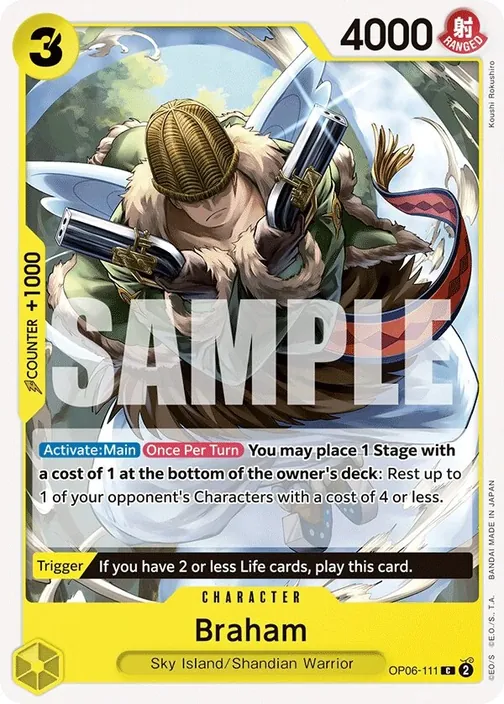 Carte One Piece anglaise OP06-111 Braham