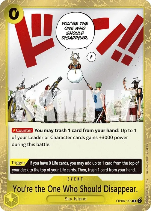 Carte One Piece anglaise OP06-115 You're the One Who Should Disappear.