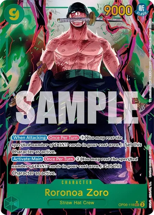 Carte One Piece anglaise OP06-118 Roronoa Zoro (version 2)