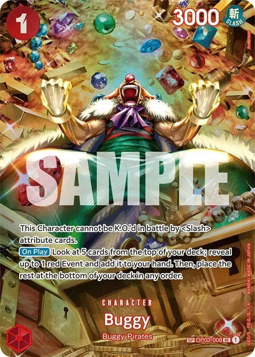 Carte One Piece anglaise OP03-008 Buggy (version 2)
