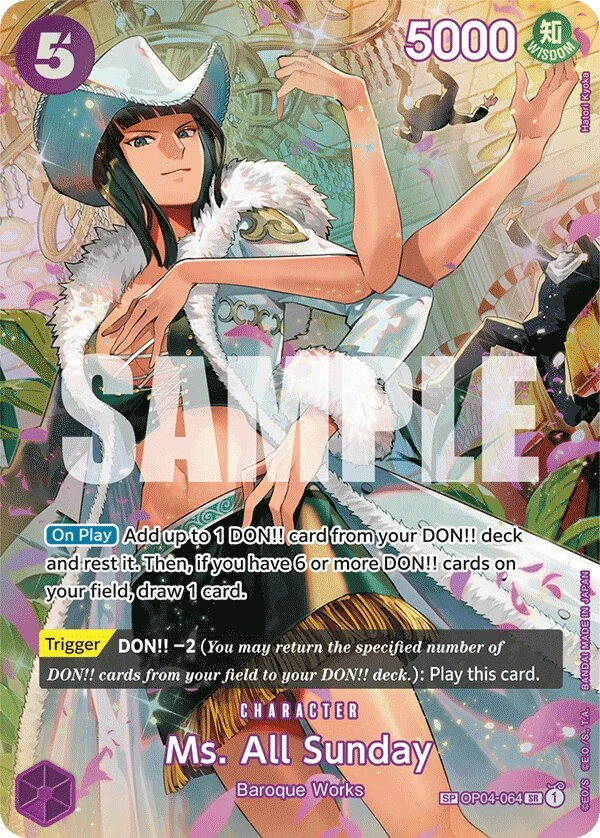 Carte One Piece anglaise Ms. All Sunday OP04-064 SP