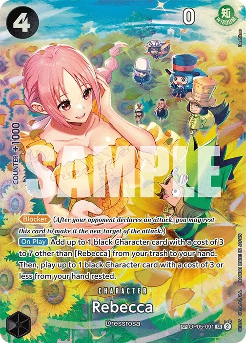 Carte One Piece anglaise OP05-091 Rebecca (version 3)