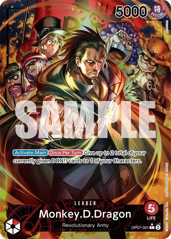 Carte One Piece anglaise Monkey.D.Dragon OP07-001 L