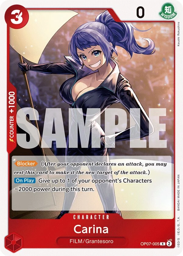 Carte One Piece anglaise Carina OP07-005 R