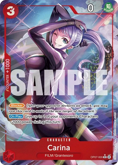 Carte One Piece anglaise OP07-005 Carina (version 2)