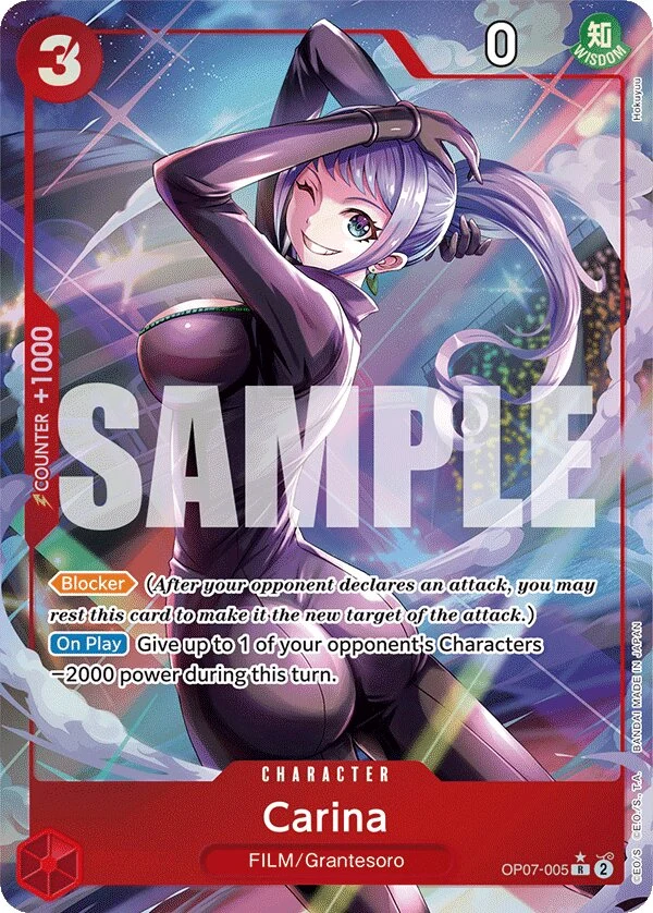 Carte One Piece anglaise Carina OP07-005 R