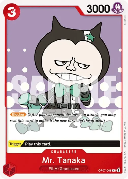 Carte One Piece anglaise OP07-008 Mr. Tanaka
