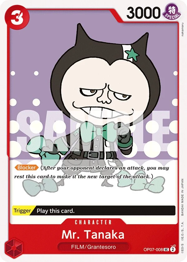 Carte One Piece anglaise Mr. Tanaka OP07-008 UC