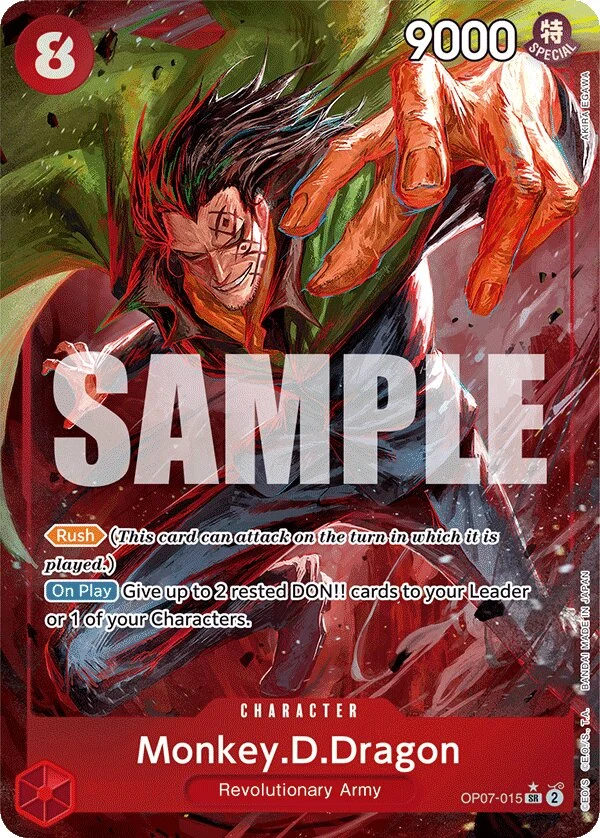 Carte One Piece anglaise Monkey.D.Dragon OP07-015 SR