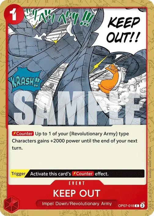 Carte One Piece anglaise OP07-018 KEEP OUT