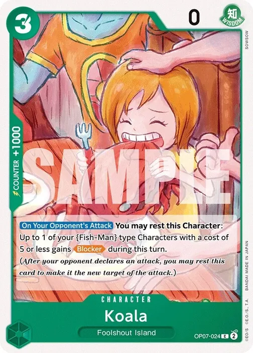 Carte One Piece anglaise OP07-024 Koala