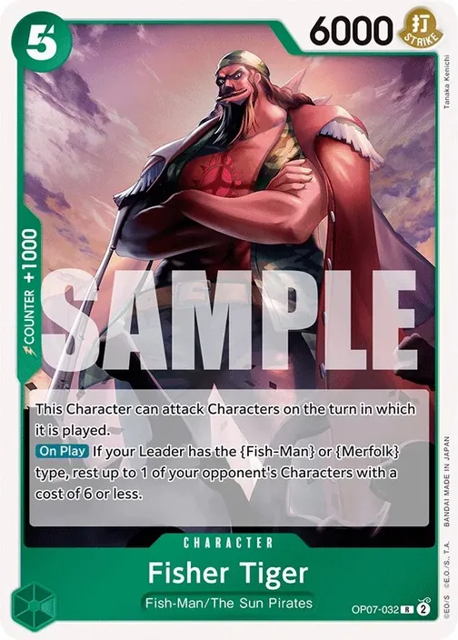Carte One Piece anglaise OP07-032 Fisher Tiger