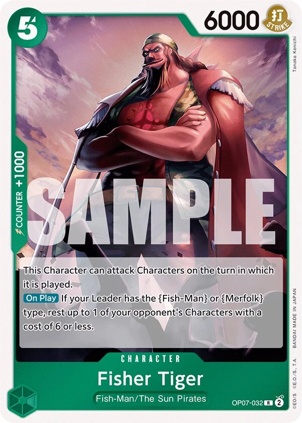Carte One Piece anglaise Fisher Tiger OP07-032 R