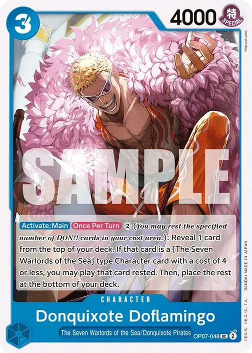 Carte One Piece anglaise OP07-048 Donquixote Doflamingo