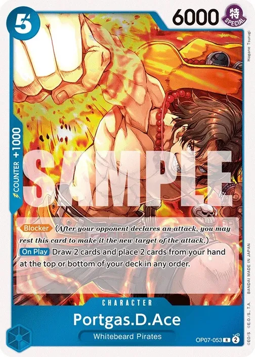 Carte One Piece anglaise OP07-053 Portgas.D.Ace