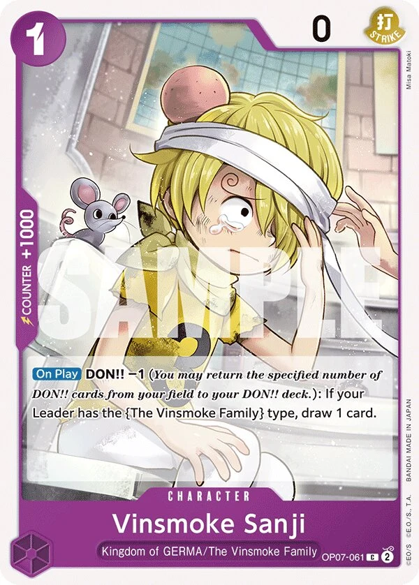 Carte One Piece anglaise Vinsmoke Sanji OP07-061 C
