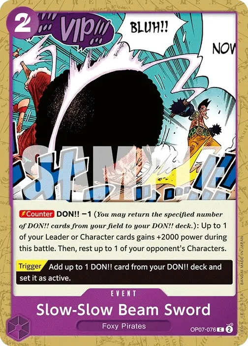 Carte One Piece anglaise OP07-076 Slow-Slow Beam Sword