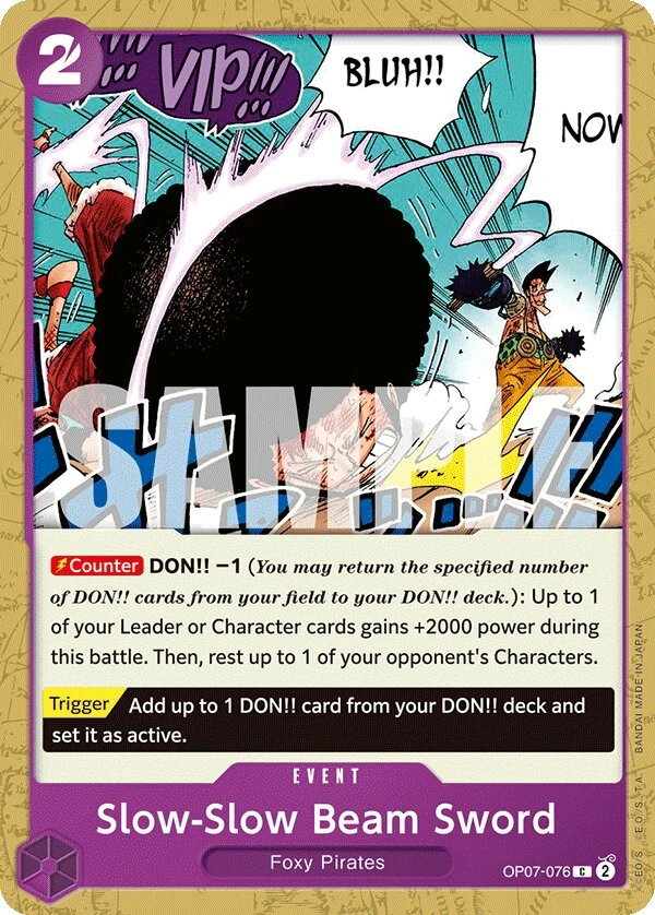 Carte One Piece anglaise Slow-Slow Beam Sword OP07-076 C