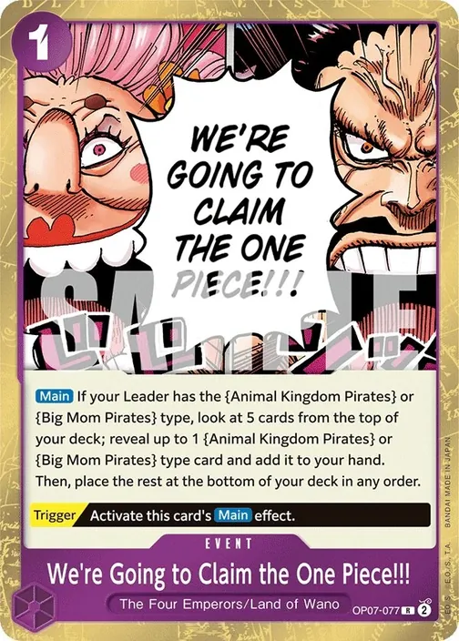 Carte One Piece anglaise OP07-077 We're Going to Claim the One Piece!!!