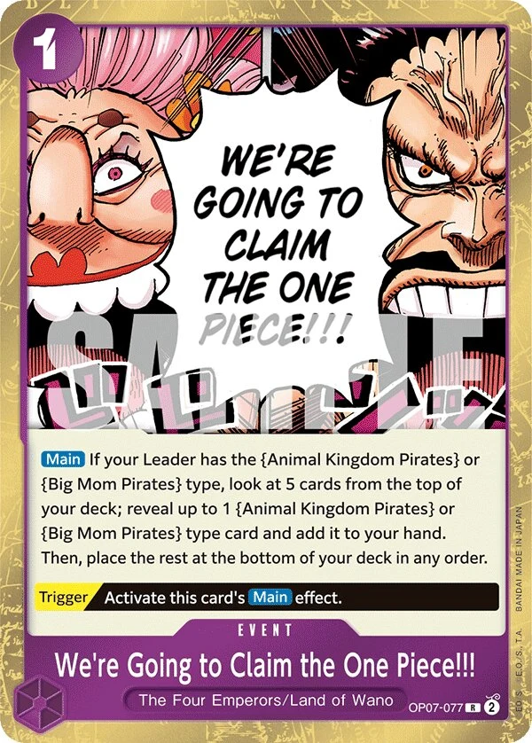 Carte One Piece anglaise We're Going to Claim the One Piece!!! OP07-077 R
