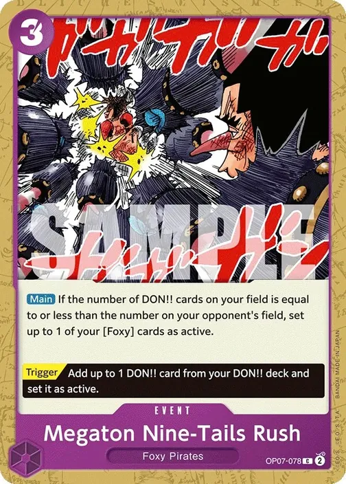Carte One Piece anglaise OP07-078 Megaton Nine-Tails Rush