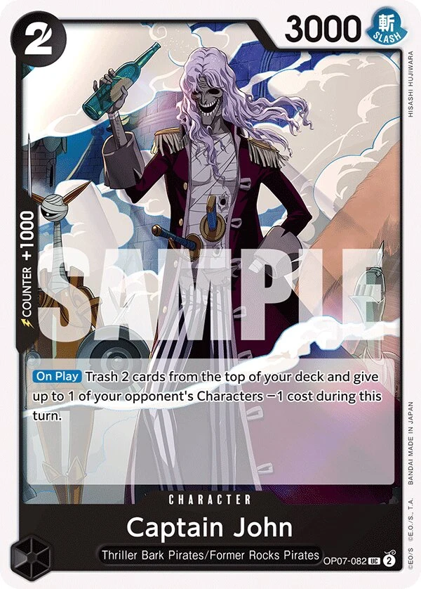 Carte One Piece anglaise Captain John OP07-082 UC