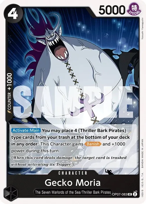 Carte One Piece anglaise OP07-083 Gecko Moria