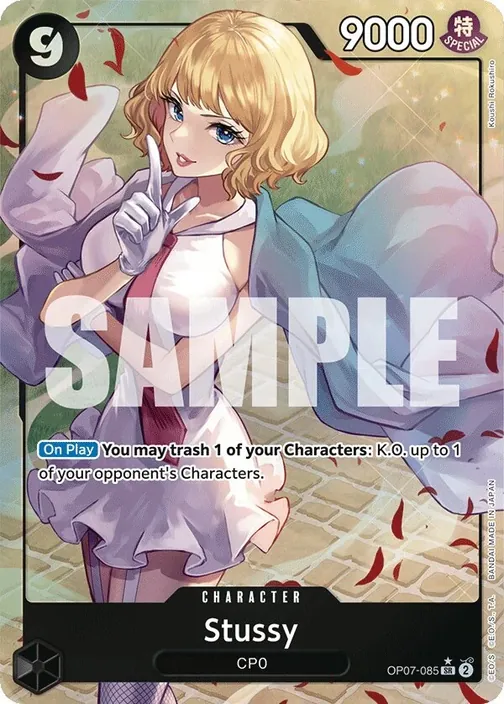 Carte One Piece anglaise OP07-085 Stussy (version 2)