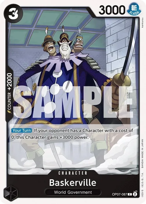 Carte One Piece anglaise OP07-087 Baskerville