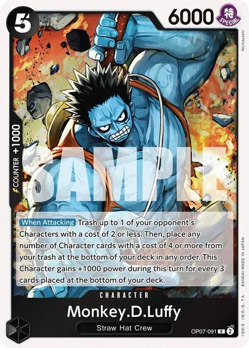 Carte One Piece anglaise OP07-091 Monkey.D.Luffy