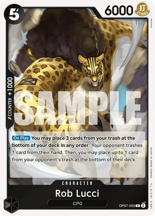 Carte One Piece anglaise OP07-093 Rob Lucci