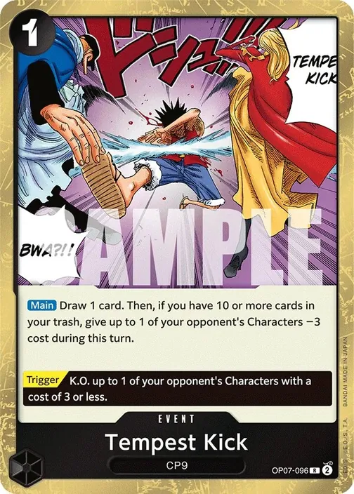 Carte One Piece anglaise OP07-096 Tempest Kick