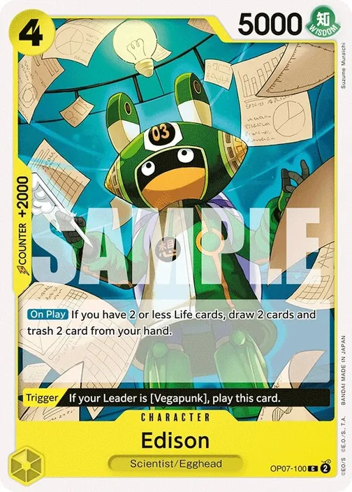 Carte One Piece anglaise OP07-100 Edison