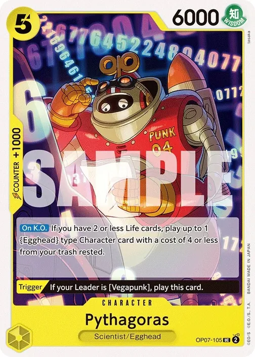 Carte One Piece anglaise OP07-105 Pythagoras