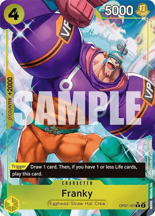 Carte One Piece anglaise OP07-107 Franky (version 2)