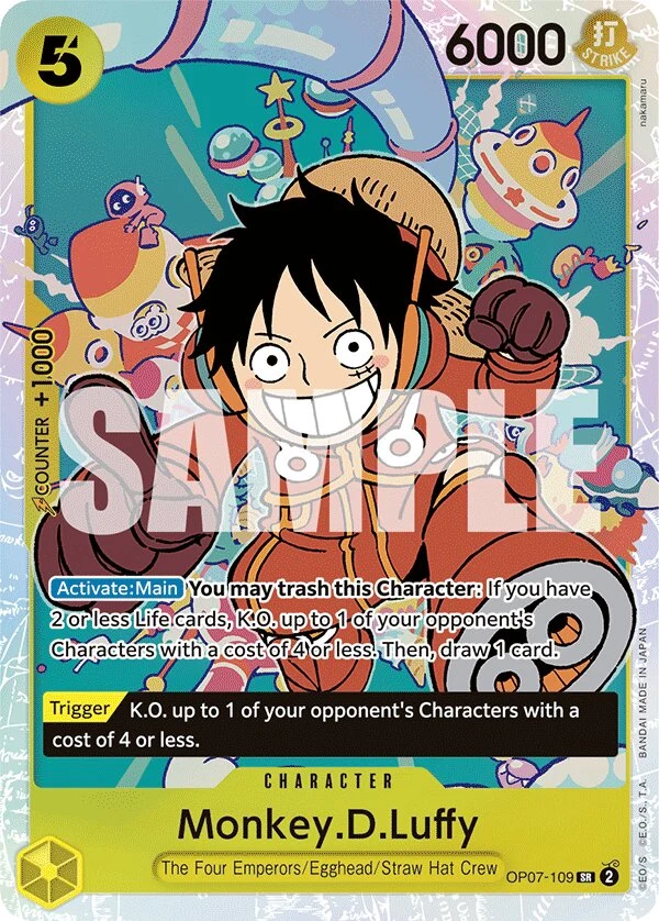 Carte One Piece anglaise Monkey.D.Luffy OP07-109 SR