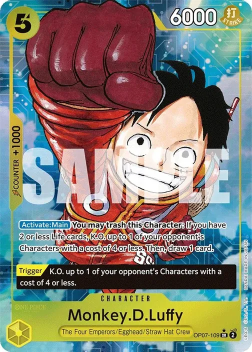 Carte One Piece anglaise OP07-109 Monkey.D.Luffy (version 2)