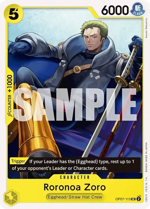 Carte One Piece anglaise OP07-113 Roronoa Zoro