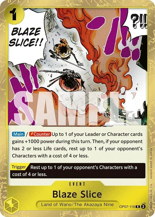 Carte One Piece anglaise OP07-116 Blaze Slice