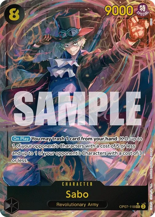 Carte One Piece anglaise OP07-118 Sabo (version 2)