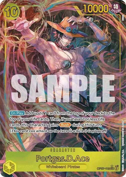 Carte One Piece anglaise OP07-119 Portgas.D.Ace (version 2)
