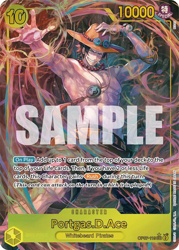 Carte One Piece anglaise Portgas.D.Ace OP07-119 SEC
