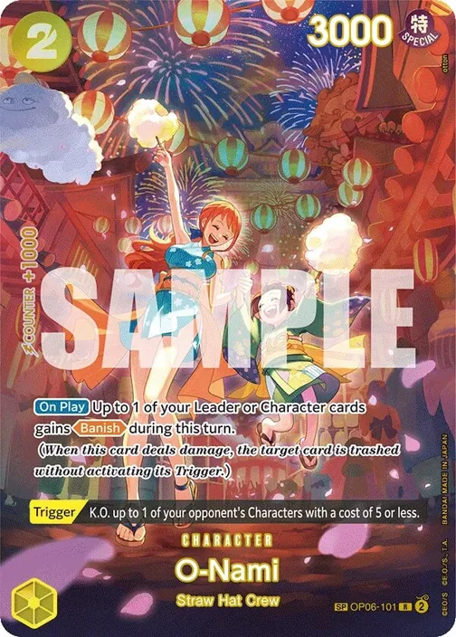 Carte One Piece anglaise OP06-101 O-Nami (version 3)