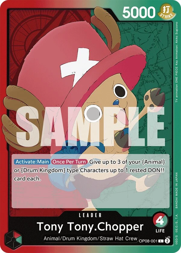 Carte One Piece anglaise Tony Tony.Chopper OP08-001 L