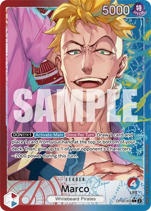 Carte One Piece anglaise OP08-002 Marco (version 2)