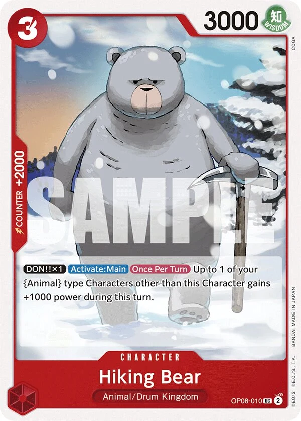 Carte One Piece anglaise Hiking Bear OP08-010 UC