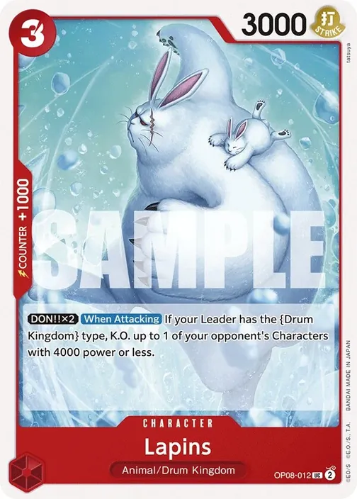 Carte One Piece anglaise OP08-012 Lapins