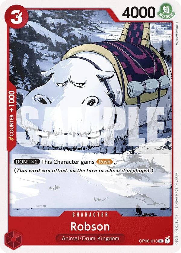 Carte One Piece anglaise Robson OP08-013 UC