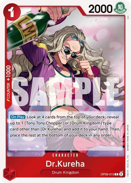 Carte One Piece anglaise OP08-015 Dr.Kureha
